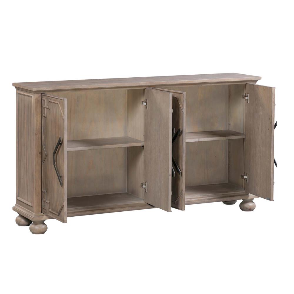 Crestview Collection Hawthorne Estate 4 Door Raised Molding Sideboard Furniture. Picture 5