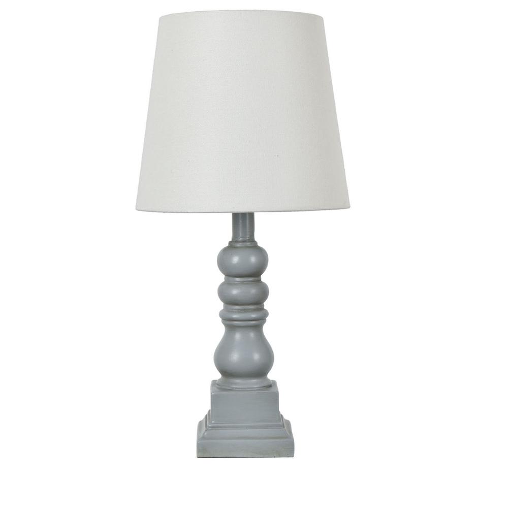 18.5" TH Distressed Gray Resin Table Lamp. Picture 1
