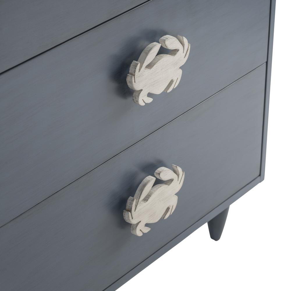 Crestview Collection CVFVR8222 31" 3 Drawer Blue Painted Cabinet Accessories. Picture 4