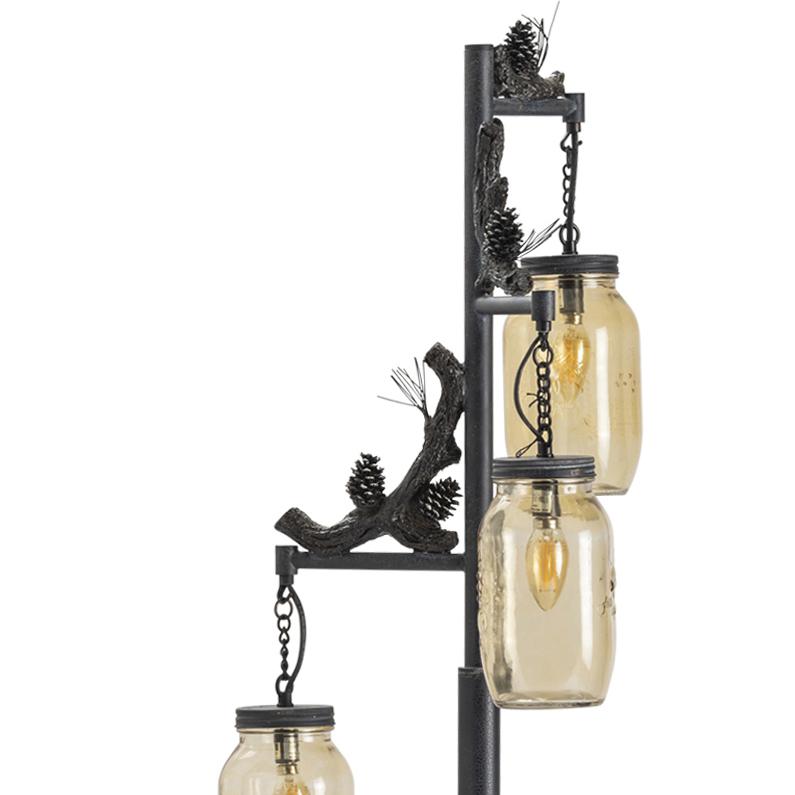 Crestview Collection CVAER740 Fire Catcher Floor Lamp Lighting, Gray. Picture 5