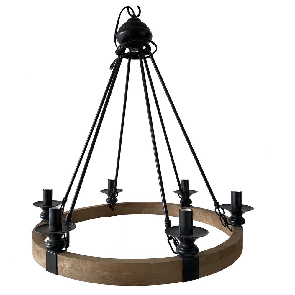 Crestview Willow Round Black Metal Chandelier EVPDA064. Picture 1
