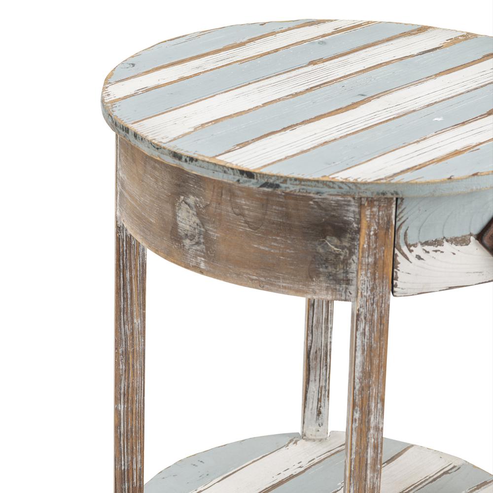 Nantucket 1 Drawer Weathered Wood Accent Table. Picture 3