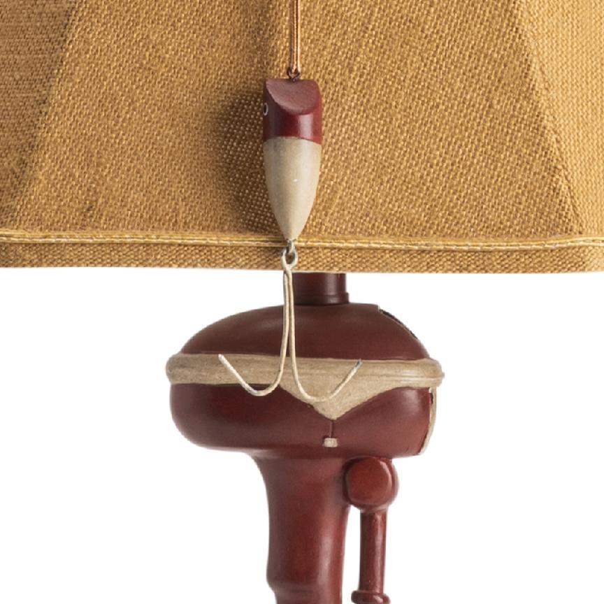 Outboard Table Lamp Resin Red 11x8x20" Farmhouse Style. Picture 3