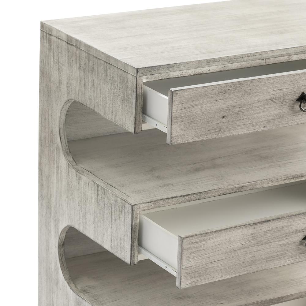 Annapolis 3 Drawer Chest Made Gray Acacia Wood. Picture 2