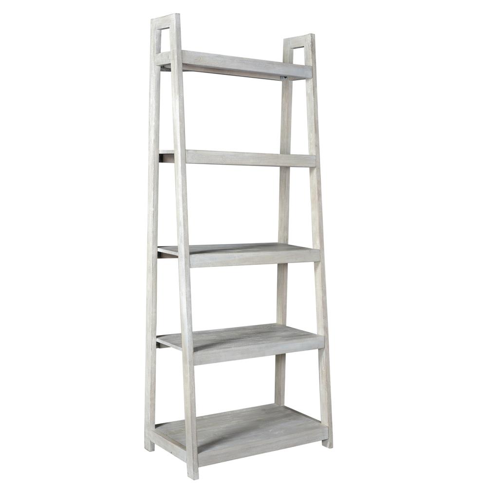 Bengal Manor Acacia Wood White Wash Angled Etagere. Picture 3
