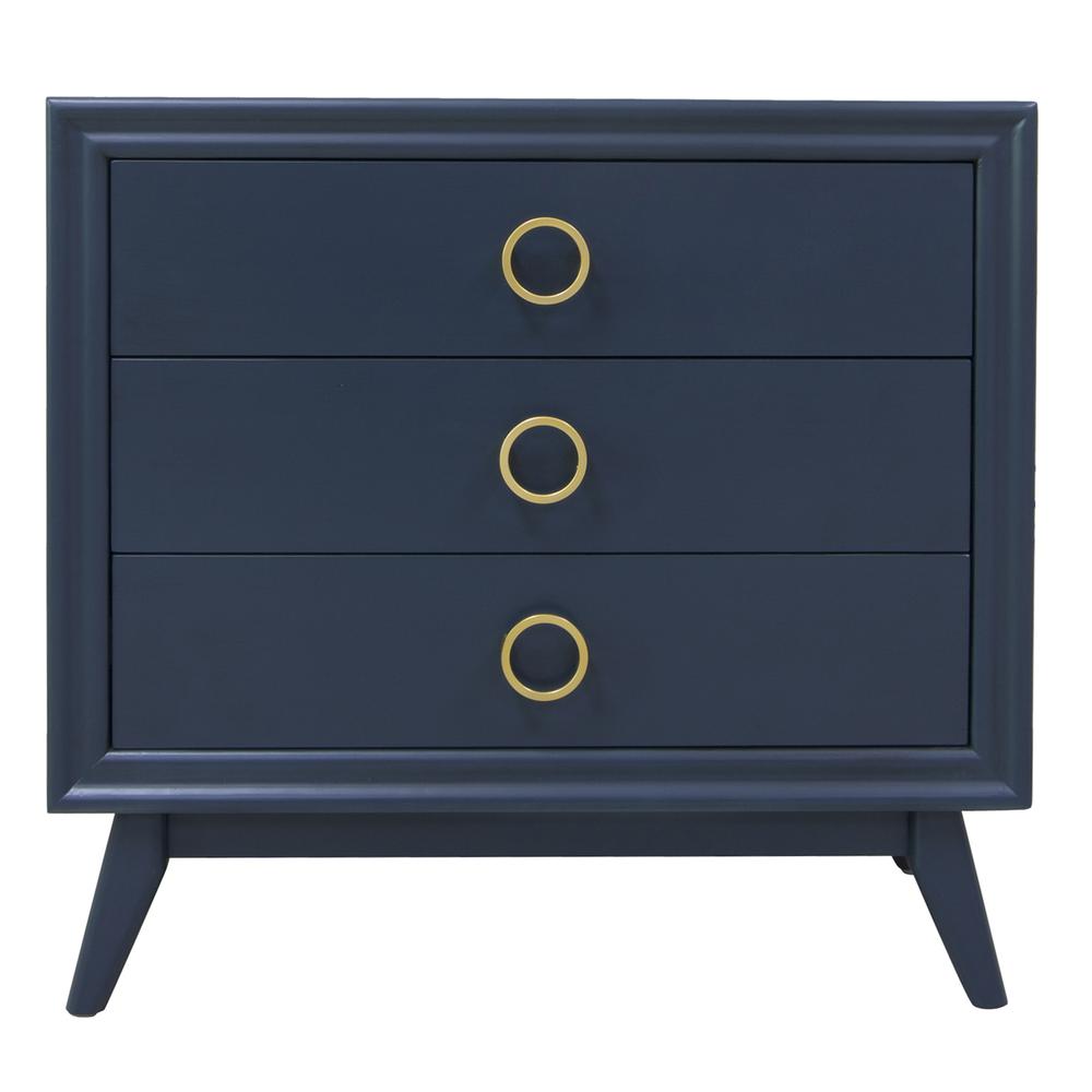 Crestview Collection Pomeroy Indigo 3 Drawer Chest. Picture 1