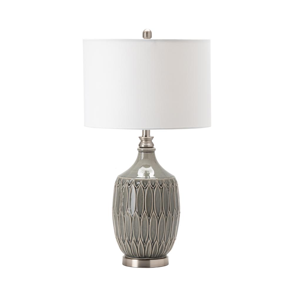 Crestview Collection Carlisle Gray Ceramic Vase Table Lamp. Picture 1
