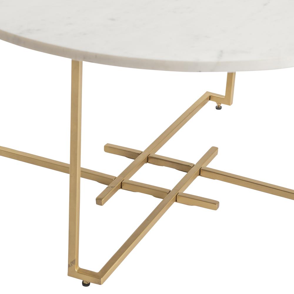 Crestview Collection Pembroke Round Cocktail Table Stone White. Picture 2