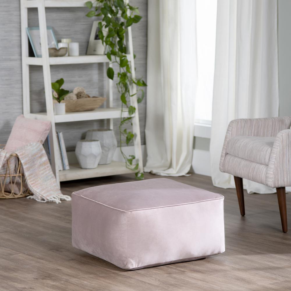 Pink Velvet Pouf. Picture 4