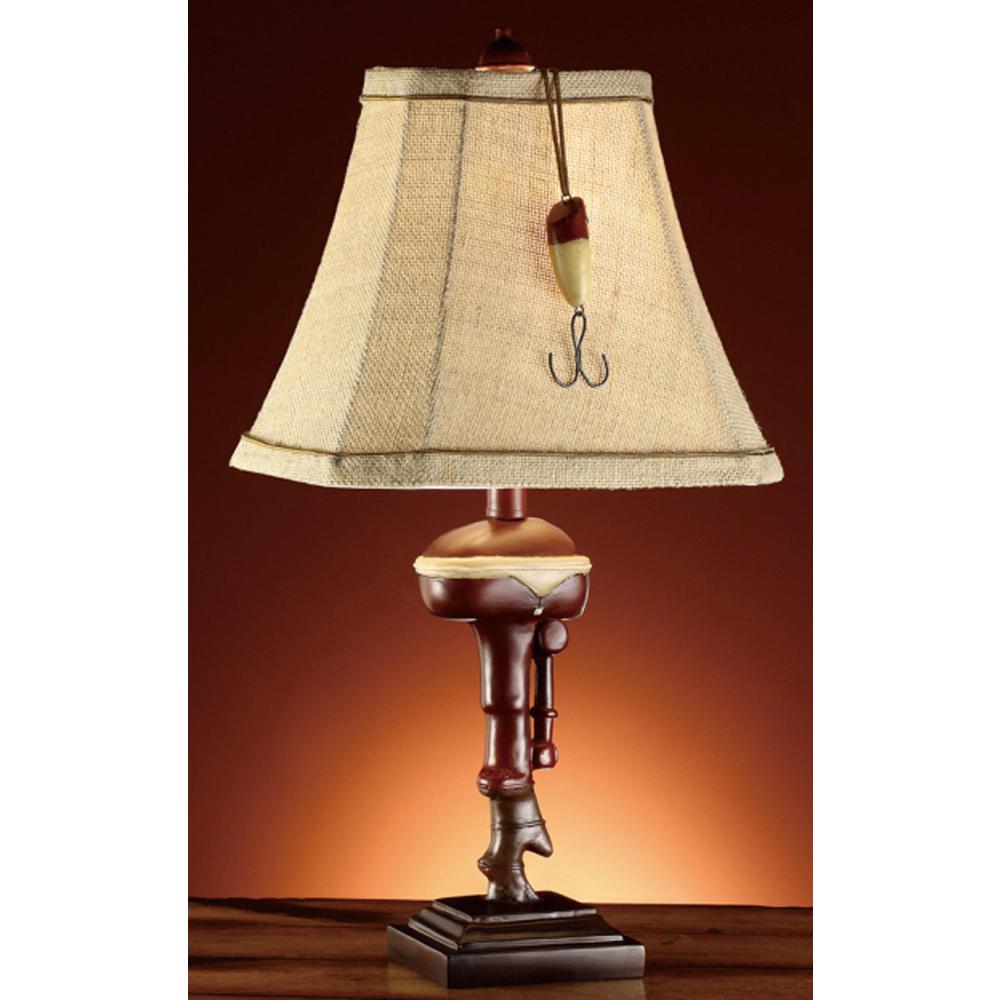 Outboard Table Lamp Resin Red 11x8x20" Farmhouse Style. Picture 4