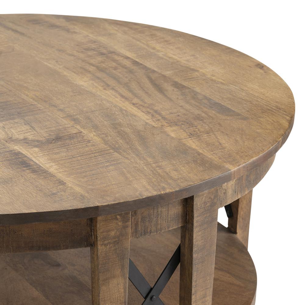 Crestview Collection 18" Black Metal Cross Round Cocktail Table Furniture. Picture 2