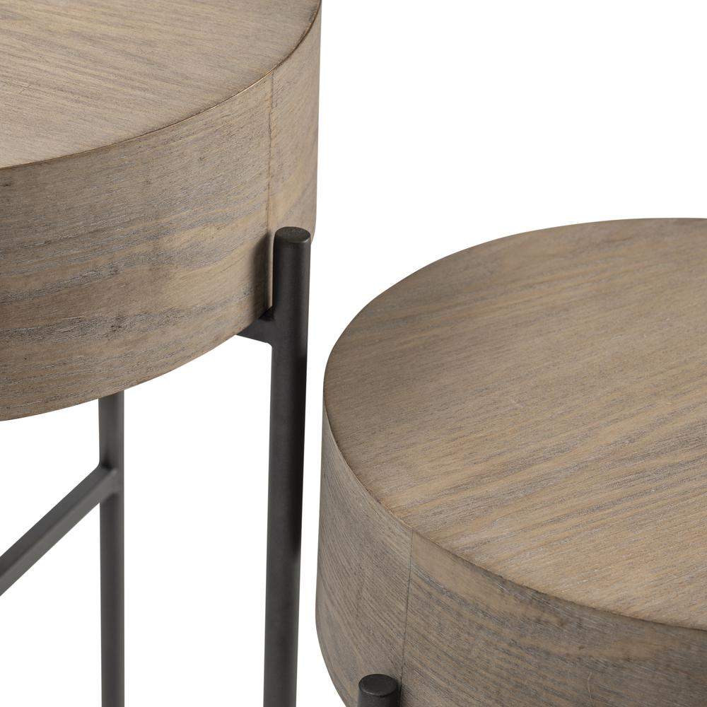 Crestview Collection Normandy Accent Table Set, Tan & Black, Metal & Wood. Picture 2