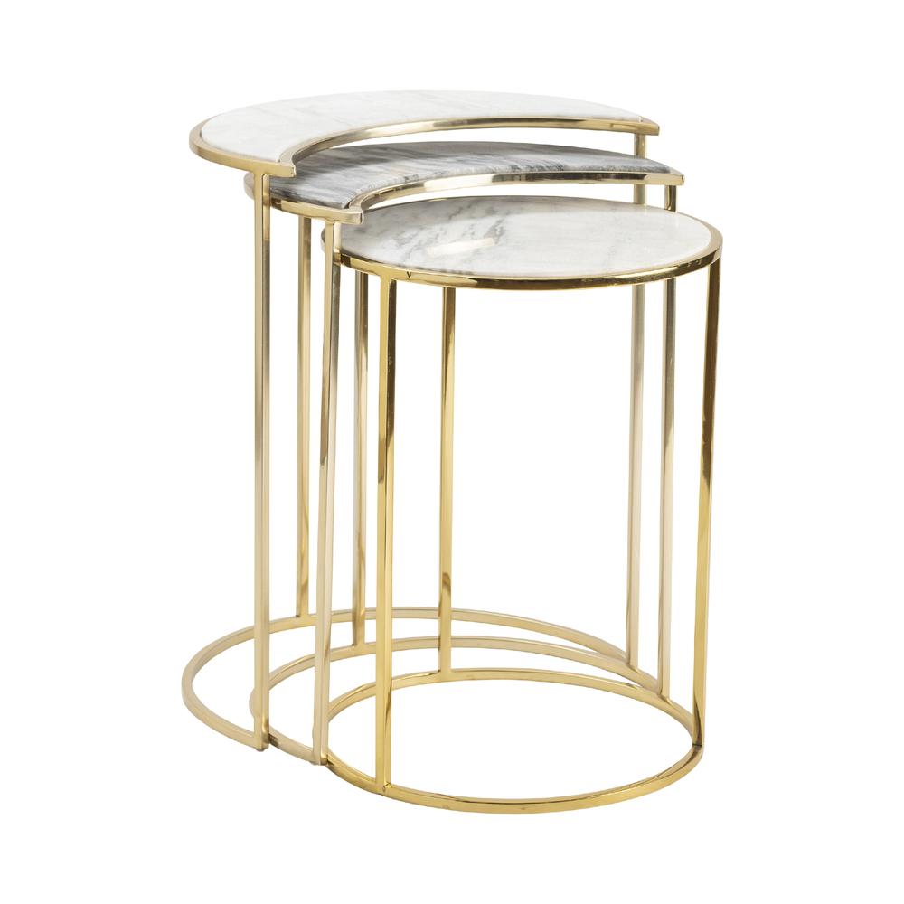 Crestview Collection Astronomy Gold Nested Tables Set of 3. Picture 1