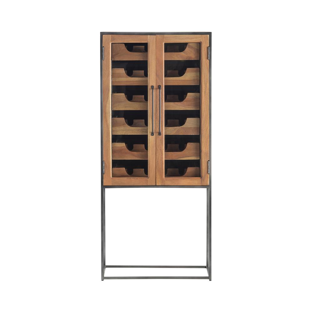 Crestview Collection Bengal Manor 2 Glass Door and Metal Wine Cabinet. Picture 2
