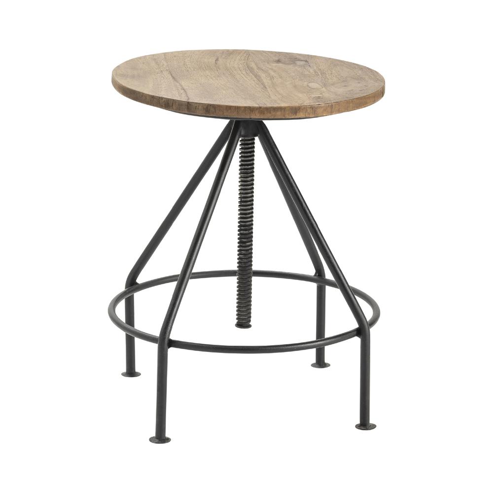 Bengal Manor Mango Wood and Metal Barstools. Picture 2