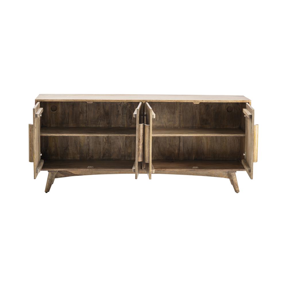 Crestview Collection 32",4 Door Sideboard with Wood Handles' Accessories. Picture 4
