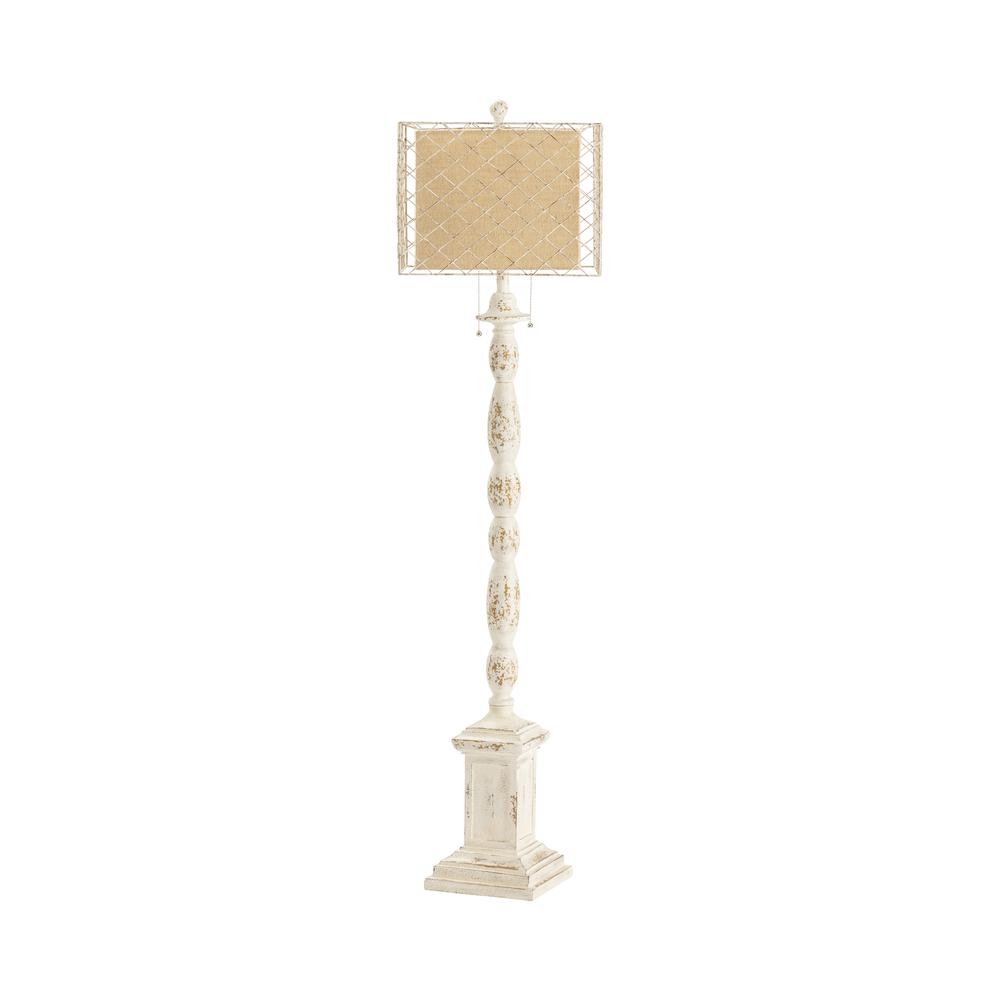 Crestview Collection CVAVP741 Holcomb Floor Lamp Lighting, White. Picture 4