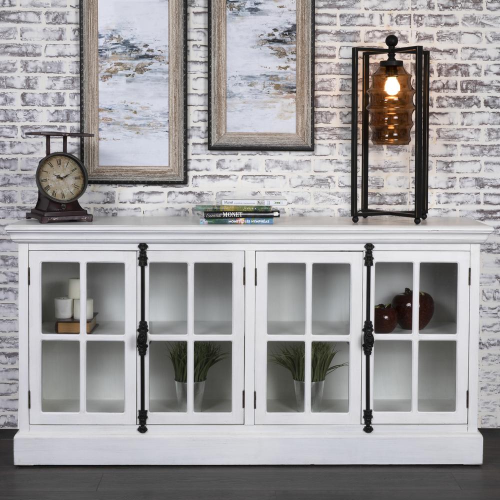 Crestview Collection Coventry White Oak Finish 4 Door Media Console Furniture. Picture 3