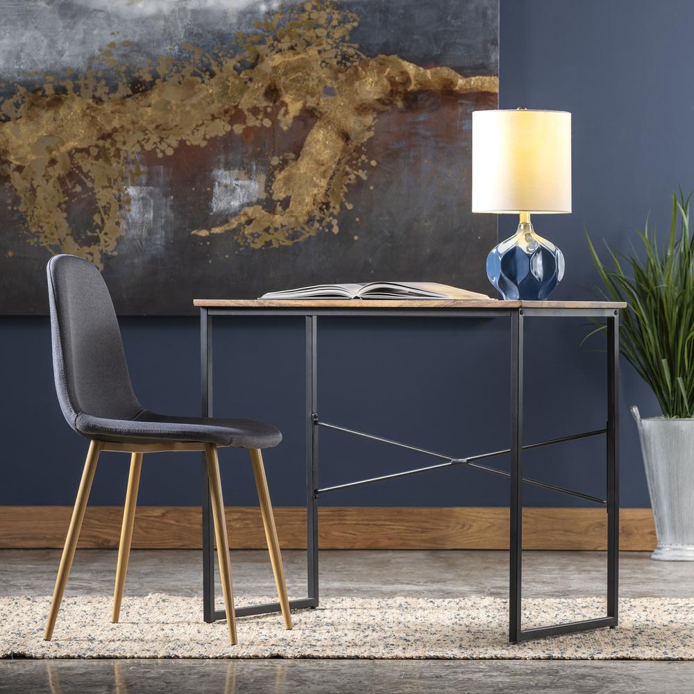 Crestview Collection Evolution Erik 35" Wide Wood and Iron Desk in Brown. Picture 3
