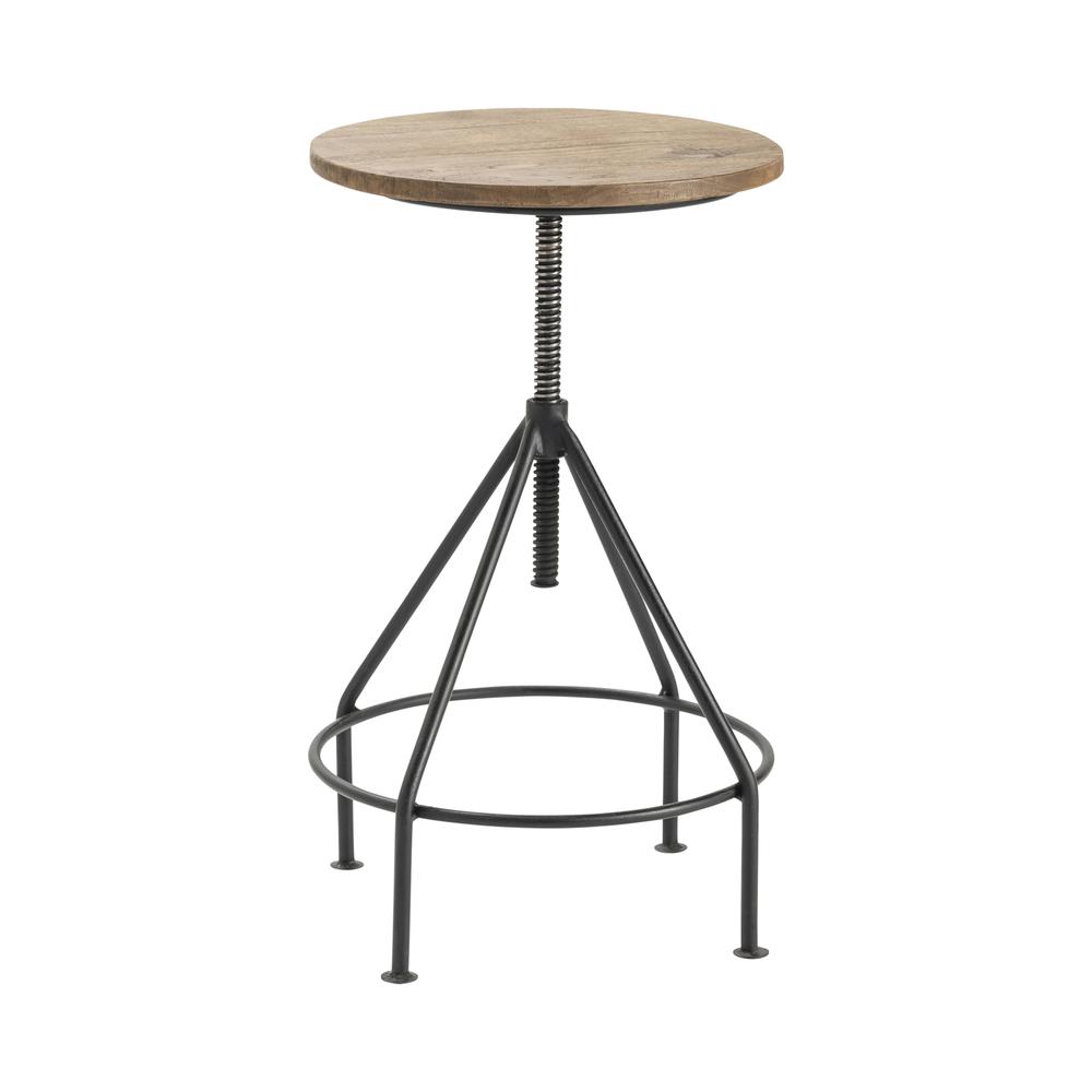 Bengal Manor Mango Wood and Metal Barstools. Picture 1