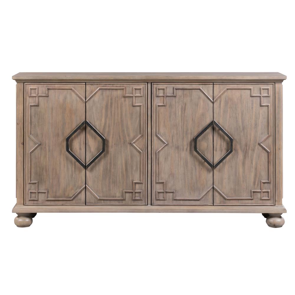 Crestview Collection Hawthorne Estate 4 Door Raised Molding Sideboard Furniture. Picture 2
