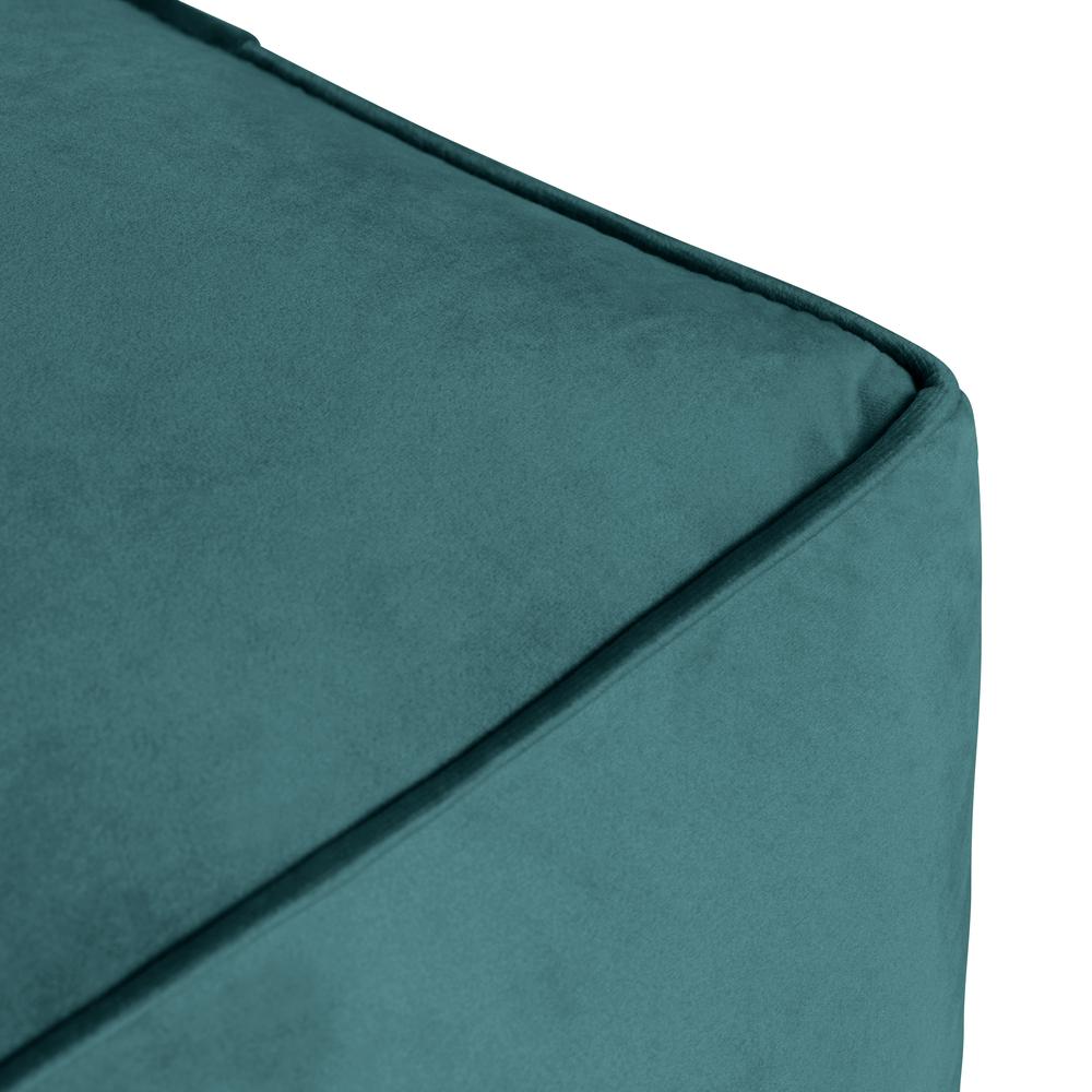 Cerra Jade Green Velvet Square Ottoman. Picture 3