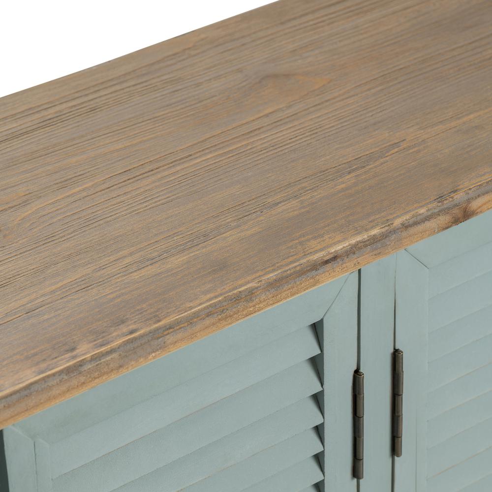 Crestview Collection Clearwater 6 Louvered Door Sea Wash Sideboard. Picture 2