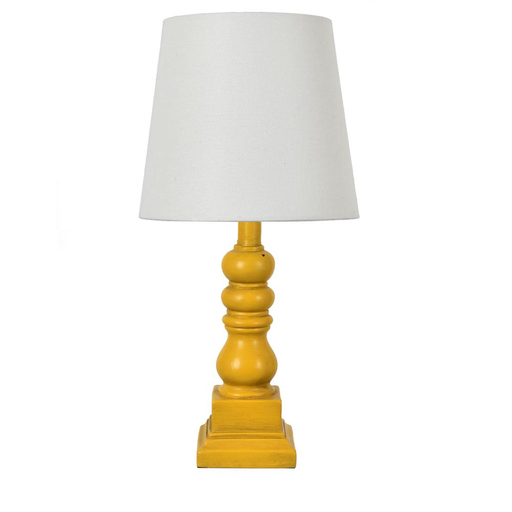 18.5"TH Distressed Yellow Resin Table Lamp. Picture 1