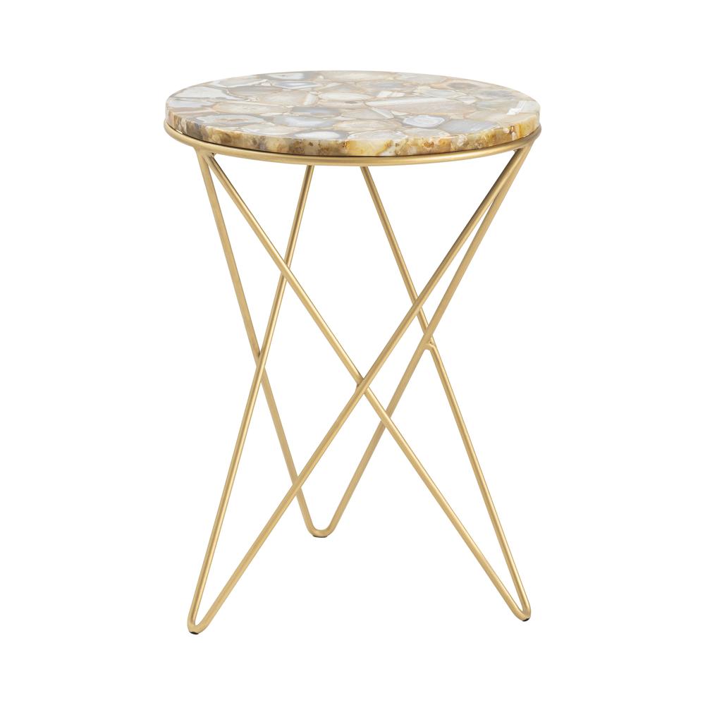 Crestview Collection CVFNR835 23", Agate TOP Side Table Accessories 17 x 17 x 23. Picture 1