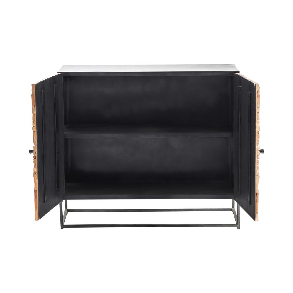 Crestview Collection CVFNR772 34" 2 Door Metal & Wood Cabinet Accessories. Picture 3