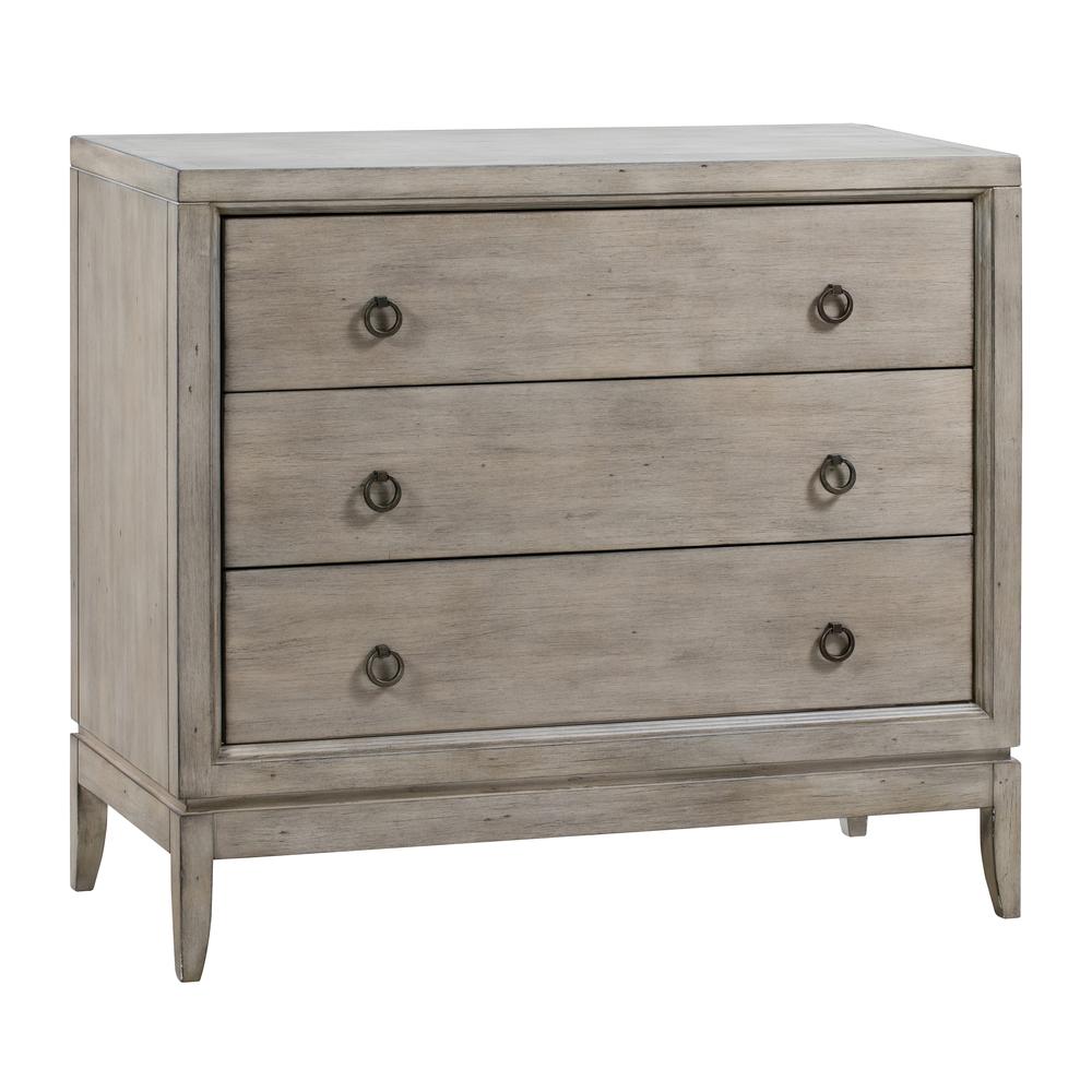Crestview Collection Hawthorne Estate 3 Drawer Grey Wash Chest Accessories. Picture 1