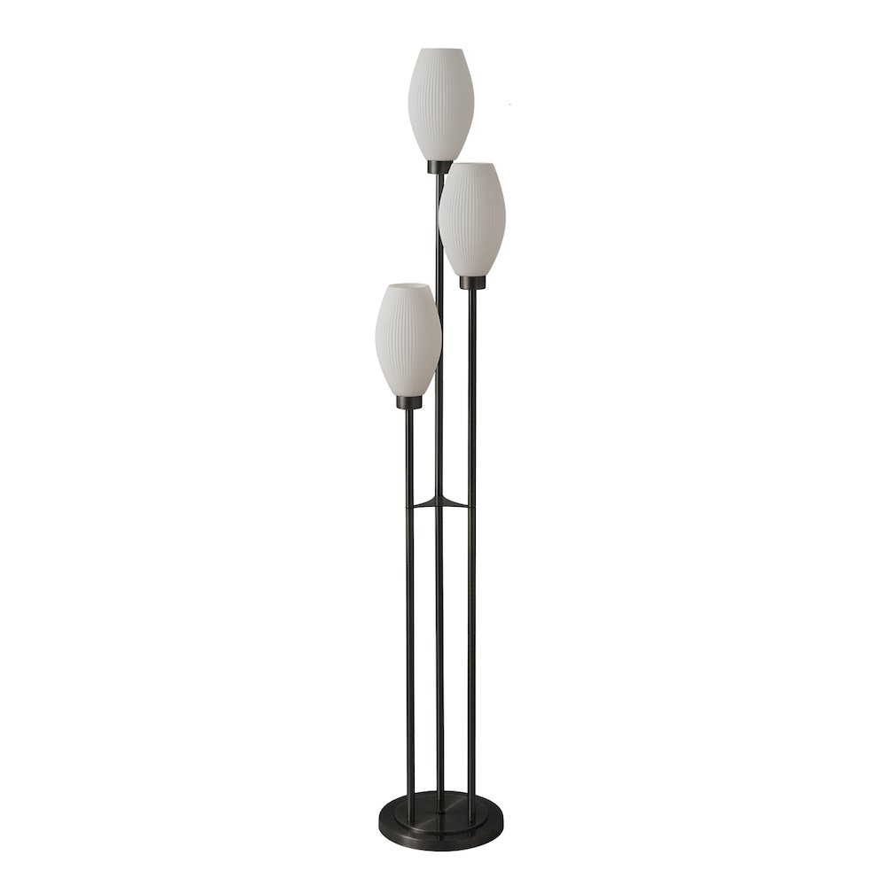 Willows Accent Floor Lamp, Matte Black, Opal Glass. Picture 2
