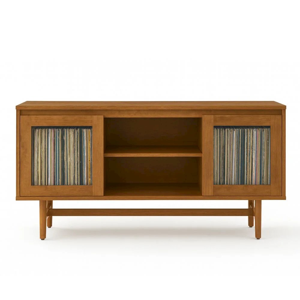 Dempsey Record Player Cabinet With Vinyl Storage. Picture 5
