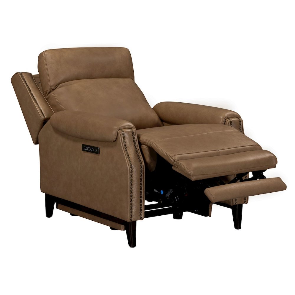 Rawling Triple Power Recliner Chair for Living Room Study - York Sand Leather. Picture 6