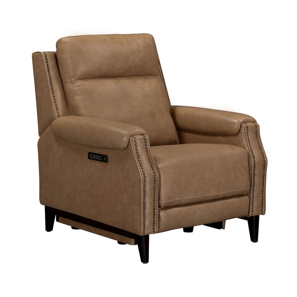 Rawling Triple Power Recliner Chair for Living Room Study - York Sand Leather. Picture 2