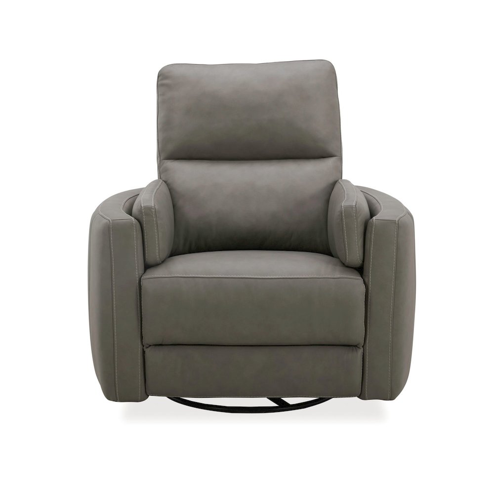 Reilly Triple Power Recliner Living Room Chair - Aline Light Gray Leather. Picture 4