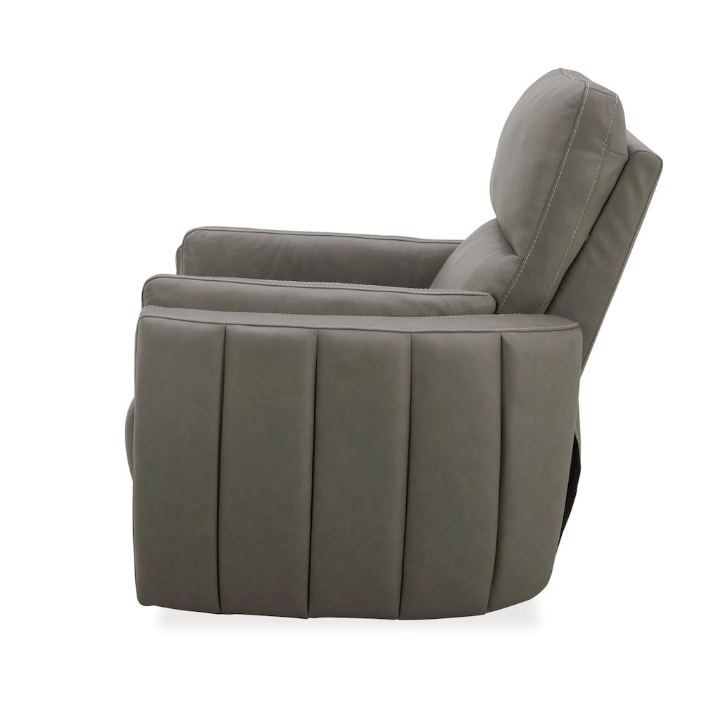 Reilly Triple Power Recliner Living Room Chair - Aline Light Gray Leather. Picture 5
