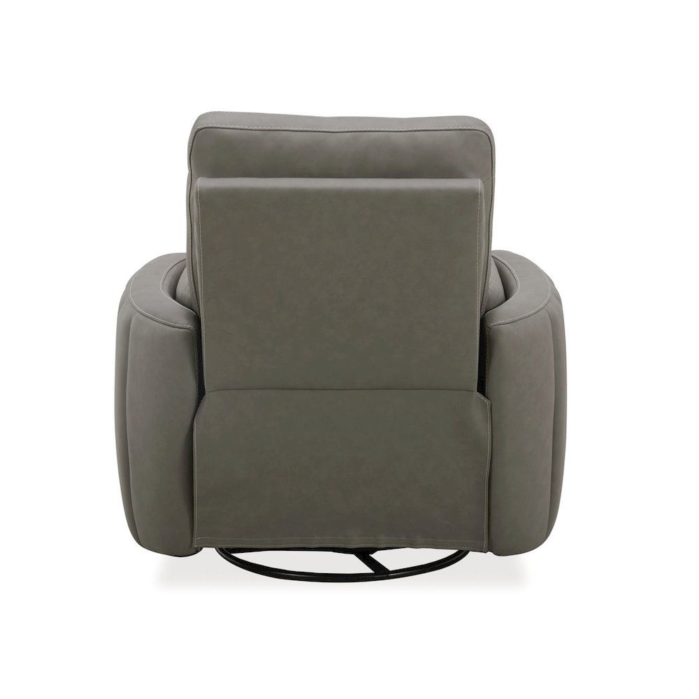 Reilly Triple Power Recliner Living Room Chair - Aline Light Gray Leather. Picture 6