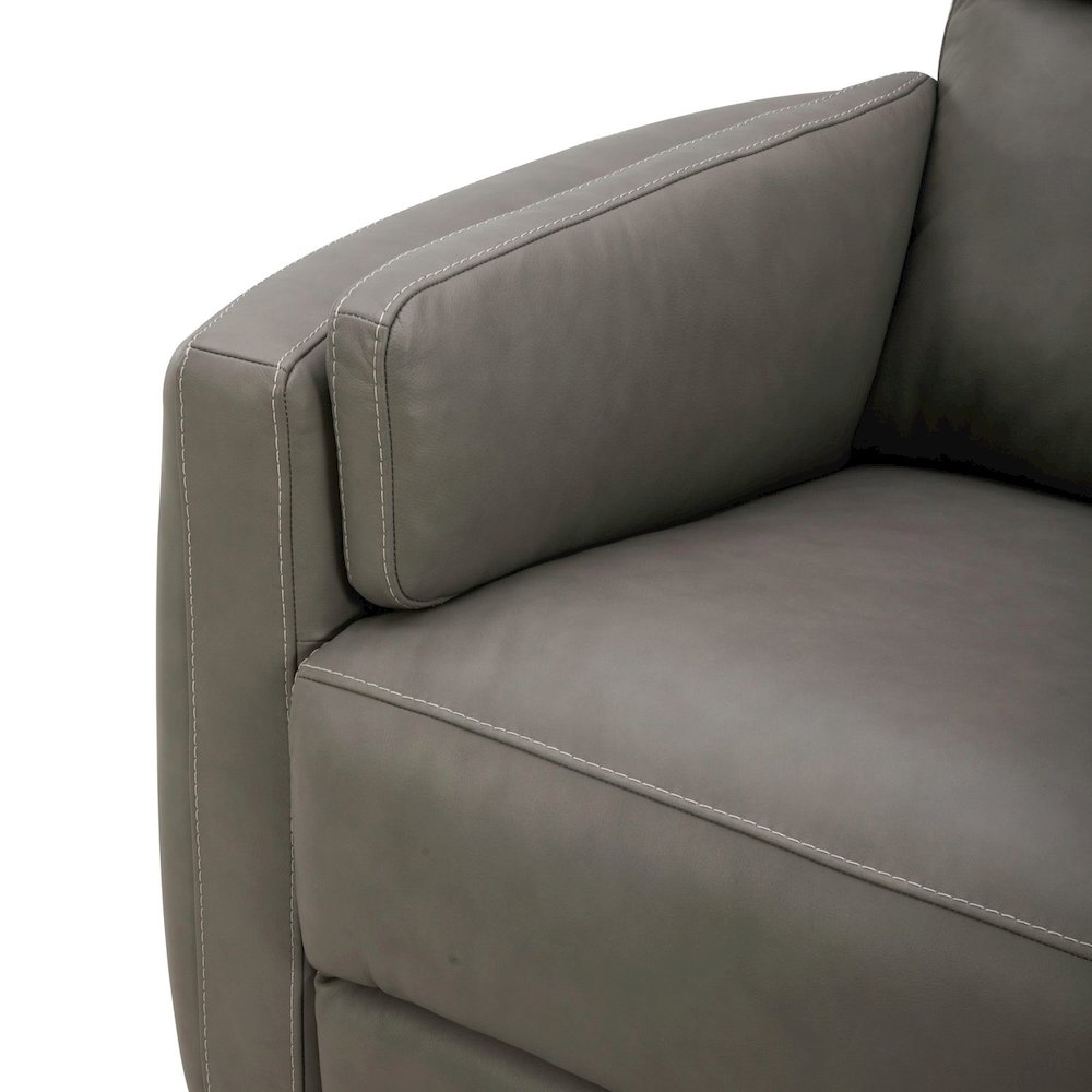 Reilly Triple Power Recliner Living Room Chair - Aline Light Gray Leather. Picture 9