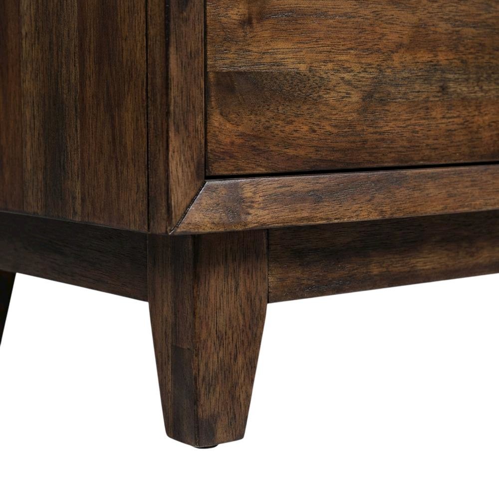 Bronze Spice TV Console with Solid and Manufactured Wood, Contemporary Style. Picture 6