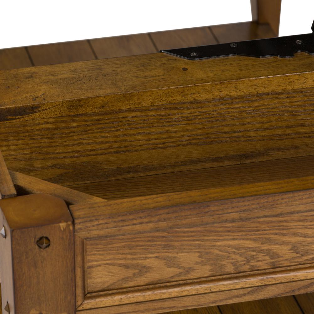 Lake House Lift Top Cocktail Table in Oak. Picture 10