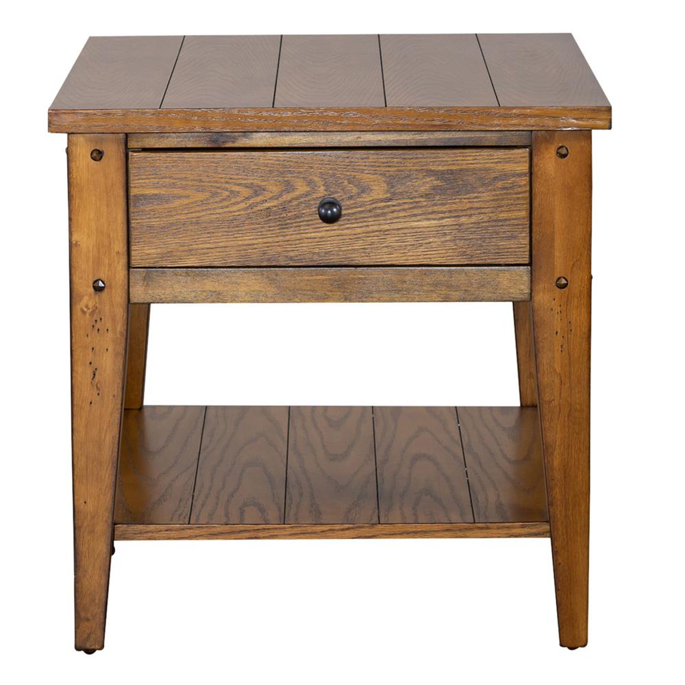 Lake House End Table in Oak. Picture 2