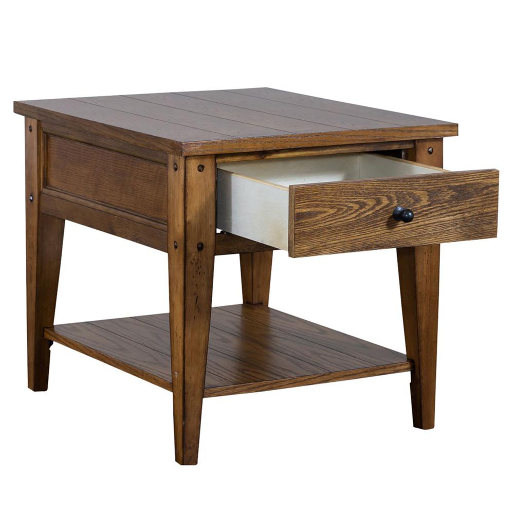 Lake House End Table in Oak. Picture 4