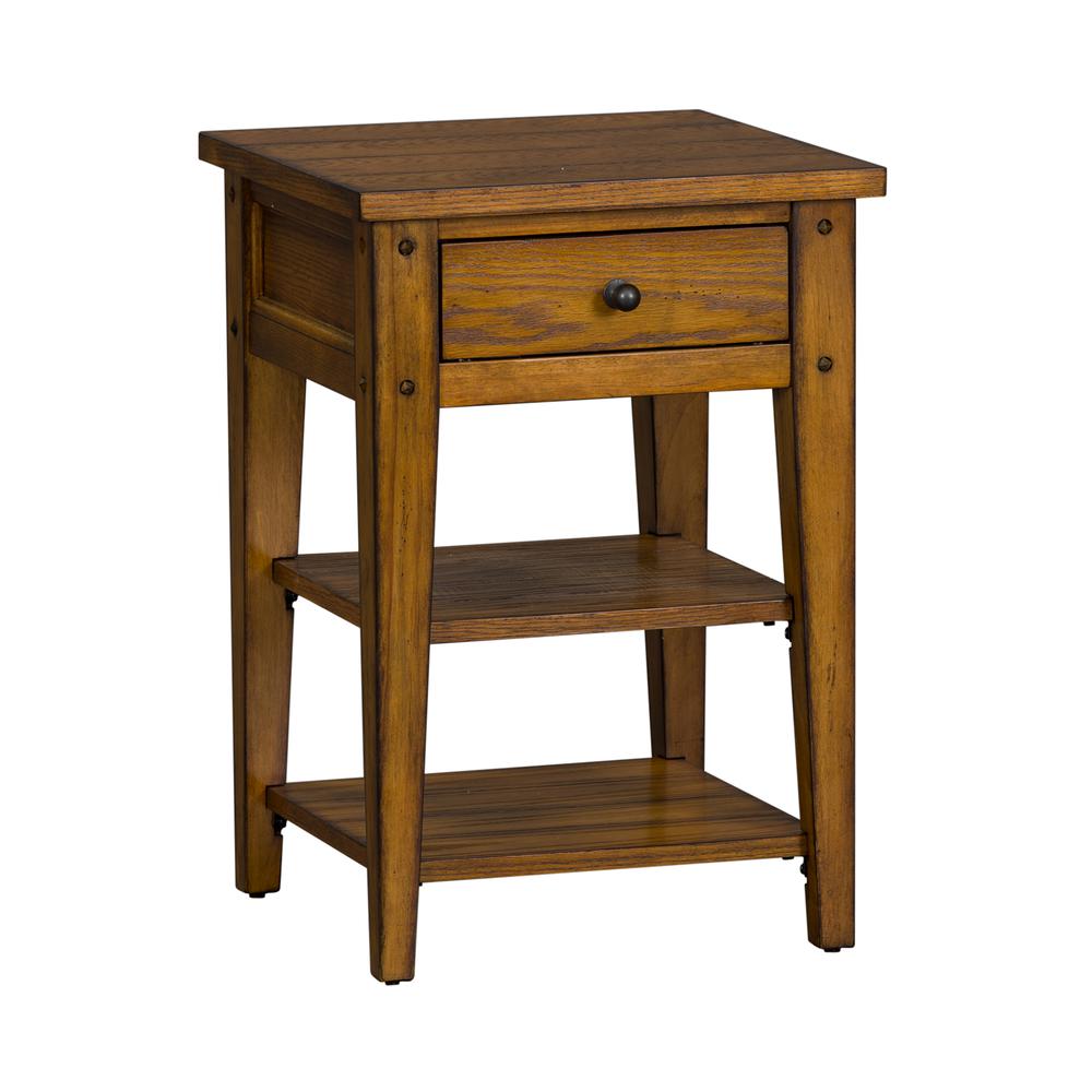 Lake House Chair Side Table in Oak. Picture 1