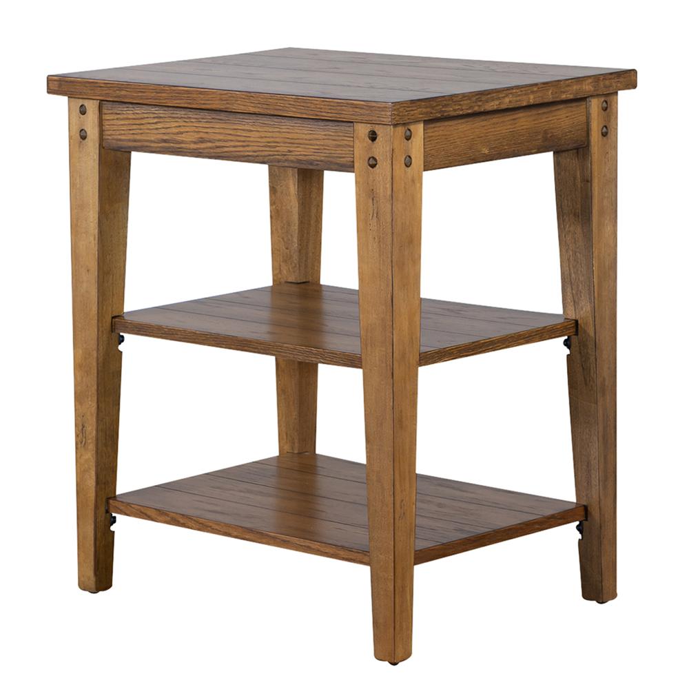 Lake House Tiered Table in Oak. Picture 1