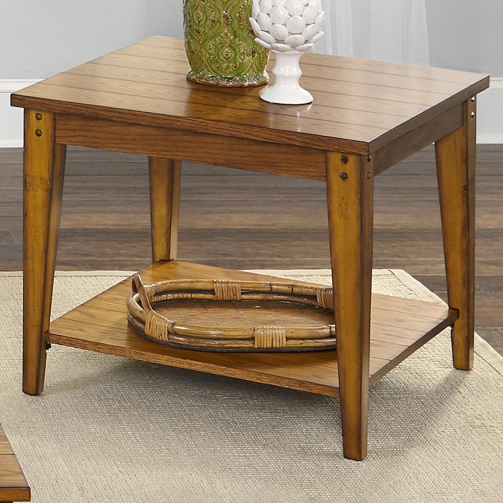 Lake House Square Lamp Table in Oak. Picture 2
