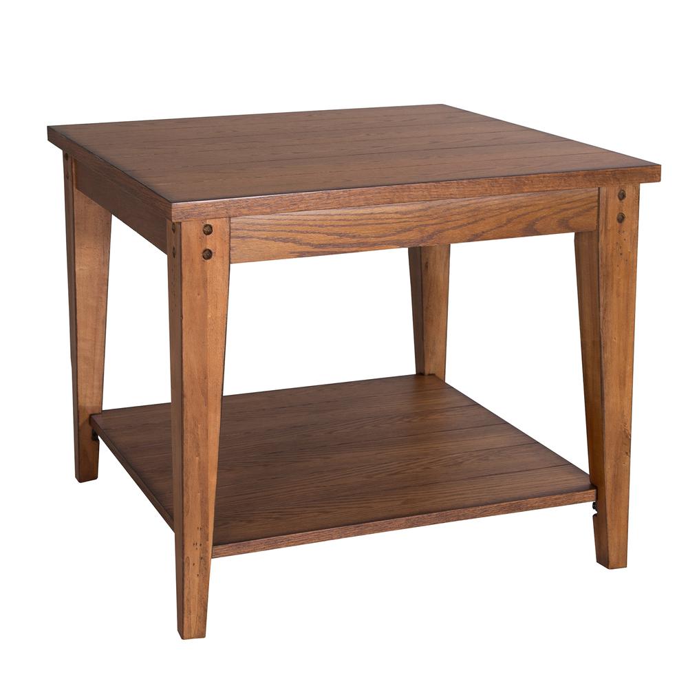 Lake House Square Lamp Table in Oak. Picture 4