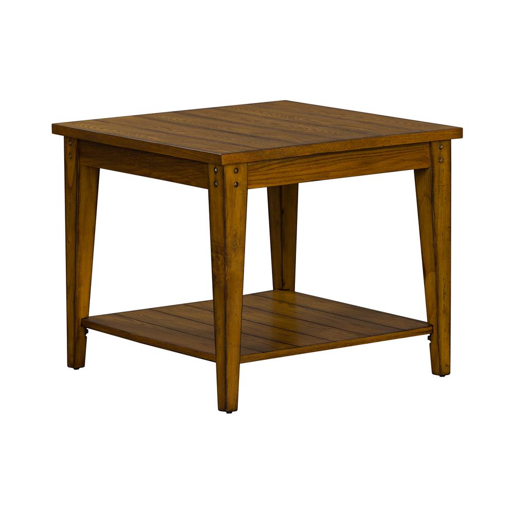 Lake House Square Lamp Table in Oak. Picture 5