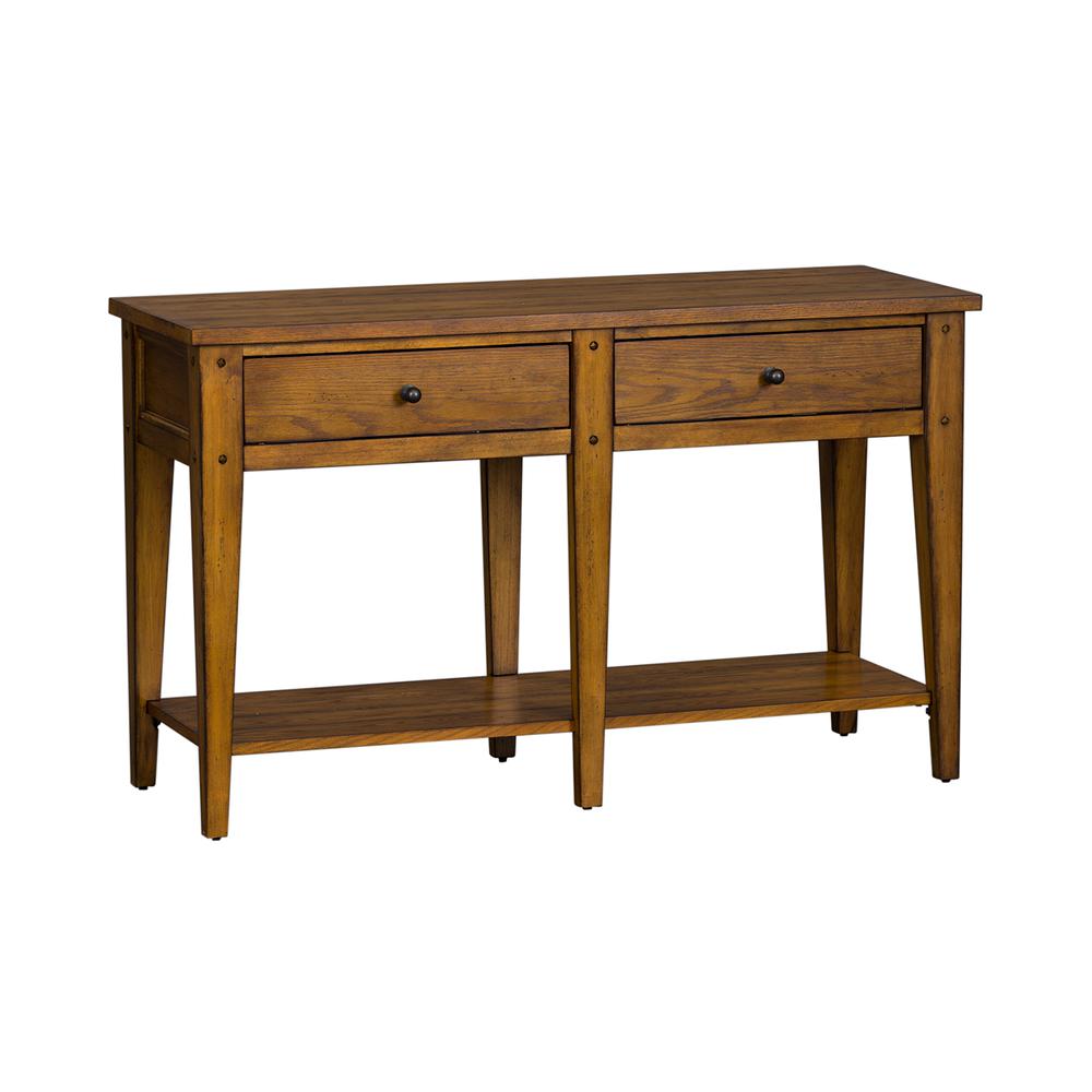 Lake House Sofa Table in Oak. Picture 1