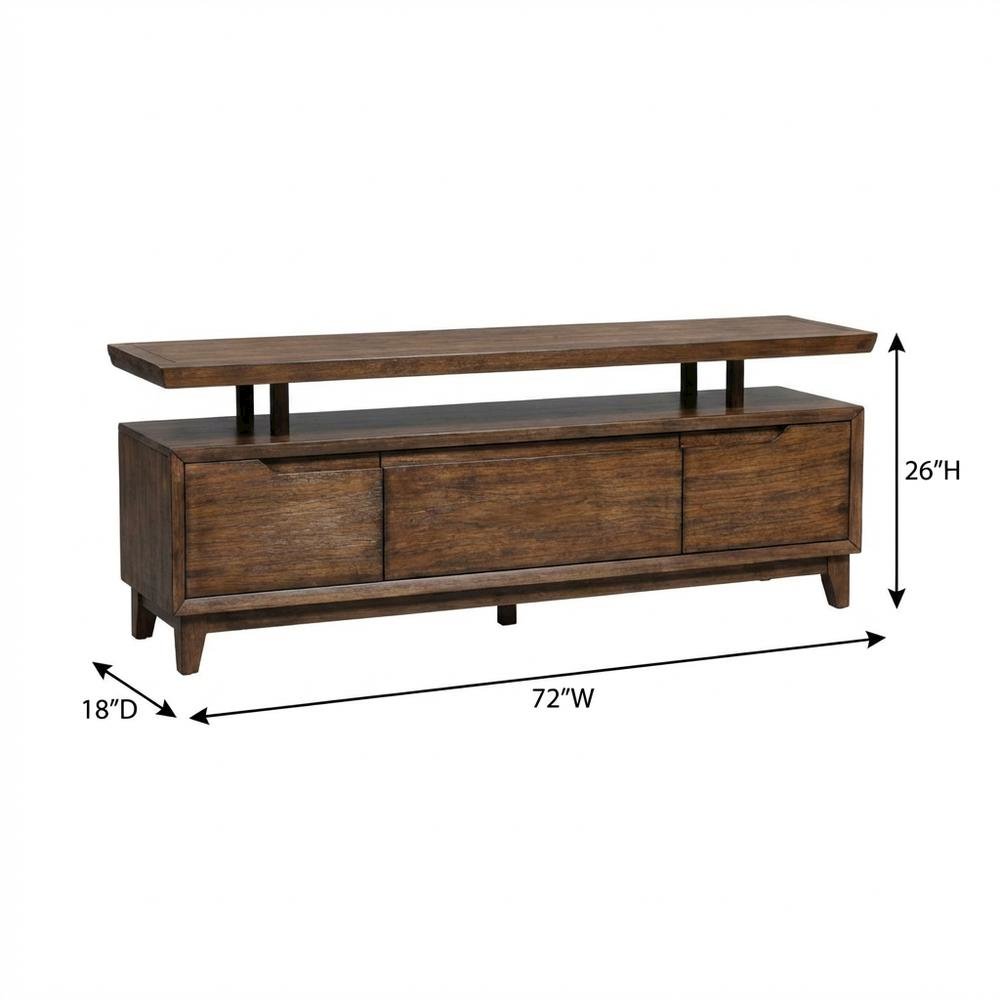 Bronze Spice TV Console with Solid and Manufactured Wood, Contemporary Style. Picture 7